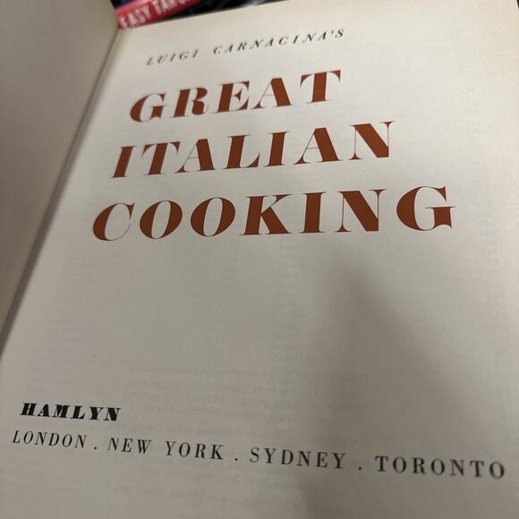 Luigi Carnacina's Great Italian Cooking 1969 HC DJ Cookbook Recipes - Picture 2 of 5